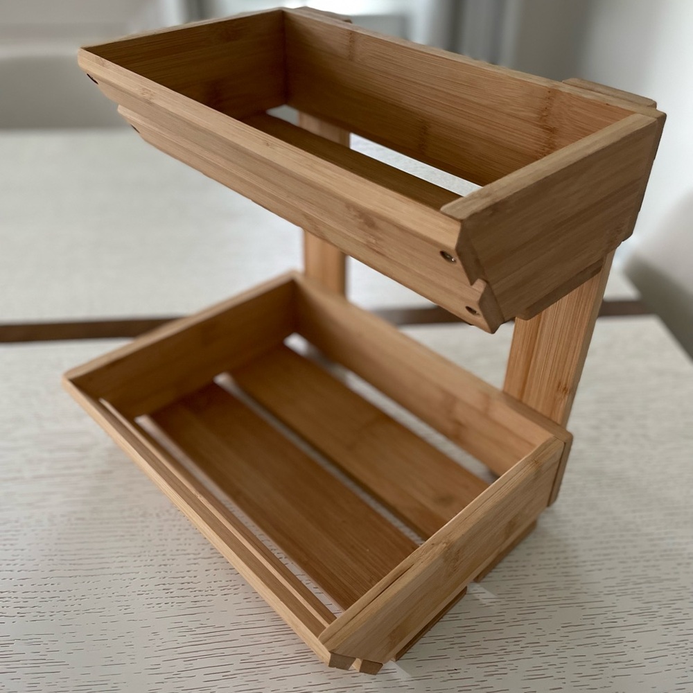 Brand new! Bamboo two tiered stand